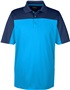 Core365 Mens Balance Colorblock Pique Polo ELECTRIC BLUE/ CLASSIC NAVY Pocket
