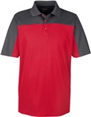 Core365 Mens Balance Colorblock Pique Polo CLASSIC RED/ CARBON Pocket