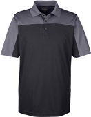 Core365 Mens Balance Colorblock Pique Polo BLACK/ CARBON Pocket