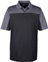 Core365 Mens Balance Colorblock Pique Polo BLACK/ CARBON Pocket