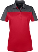 Core365 Ladies Balance Colorblock Pique Polo CLASSIC RED/ CARBON Pocket