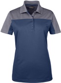 Core365 Ladies Balance Colorblock Pique Polo CLASSIC NAVY/ CARBON Pocket