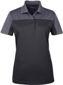 Core365 Ladies Balance Colorblock Pique Polo BLACK/ CARBON Pocket