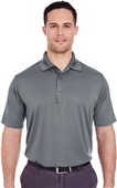 UltraClub Mens Elite Performance Interlock Polo CHARCOAL Pocket