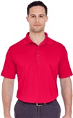 UltraClub Mens Elite Performance Interlock Polo RED Pocket
