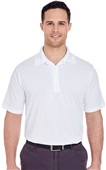 UltraClub Mens Elite Performance Interlock Polo WHITE Pocket