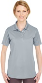UltraClub Ladies Elite Performance Interlock Polo SILVER Pocket