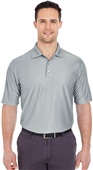 UltraClub Mens Cool & Dry Elite Performance Polo GREY Pocket