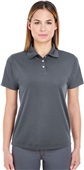 UltraClub Ladies Cool & Dry Stain-Release Polo CHARCOAL Pocket
