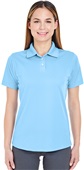 UltraClub Ladies Cool & Dry Stain-Release Polo COLUMBIA BLUE Pocket