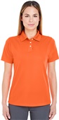 UltraClub Ladies Cool & Dry Stain-Release Polo ORANGE Pocket