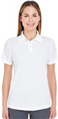 UltraClub Ladies Cool & Dry Stain-Release Polo WHITE Pocket
