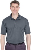 UltraClub Mens Cool & Dry Stain-Release Polo CHARCOAL Pocket