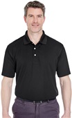 UltraClub Mens Cool & Dry Stain-Release Polo BLACK Pocket