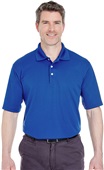 UltraClub Mens Cool & Dry Stain-Release Polo COBALT Pocket