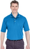 UltraClub Mens Cool & Dry Stain-Release Polo PACIFIC BLUE Pocket