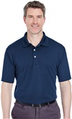UltraClub Mens Cool & Dry Stain-Release Polo NAVY Pocket