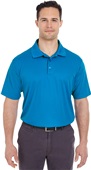 UltraClub Mens Cool & Dry Mesh Pique Polo 8210 PACIFIC BLUE Pocket
