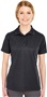 UltraClub Ladies Cool & Dry Mesh Piqué Polo 8210L BLACK Pocket
