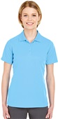 UltraClub Ladies Cool & Dry Mesh Piqué Polo 8210L COLUMBIA BLUE Pocket