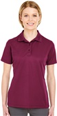 UltraClub Ladies Cool & Dry Mesh Piqué Polo 8210L MAROON Pocket