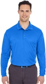 UltraClub Mens Cool & Dry Long-Sleeve Pique Polo ROYAL Pocket