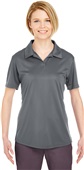 UltraClub Ladies Cool & Dry Interlock Polo CHARCOAL Pocket