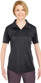 UltraClub Ladies Cool & Dry Interlock Polo BLACK Pocket