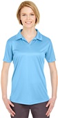 UltraClub Ladies Cool & Dry Interlock Polo COLUMBIA BLUE Pocket