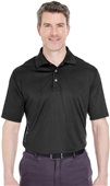 UltraClub Mens Cool & Dry Interlock Polo BLACK Pocket