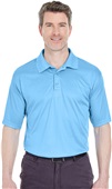 UltraClub Mens Cool & Dry Interlock Polo COLUMBIA BLUE Pocket