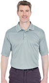 UltraClub Mens Cool & Dry Interlock Polo GREY Pocket