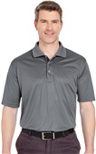 UltraClub Mens Cool & Dry Sport Polo CHARCOAL Pocket