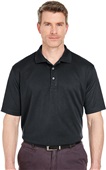 UltraClub Mens Cool & Dry Sport Polo BLACK Pocket
