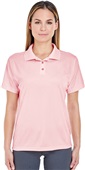 UltraClub Ladies Cool & Dry Sport Polo PINK Pocket