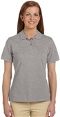Harriton Ladies Ringspun Cotton Pique Polo GREY HEATHER Pocket