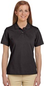 Harriton Ladies Ringspun Cotton Pique Polo BLACK Pocket