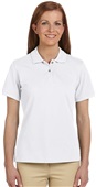 Harriton Ladies Ringspun Cotton Pique Polo WHITE Pocket