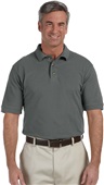 Harriton Mens Ringspun Cotton Pique Polo CHARCOAL Pocket