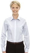 Devon & Jones Ladies Micro Tattersall Shirt WHITE/SILVER/SLATE Pocket