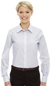 Devon & Jones Ladies Micro Tattersall Shirt WHITE/NAVY/CRYSTAL Pocket
