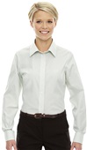 Devon & Jones Ladies Micro Tattersall Shirt WHITE/FOREST/LIME Pocket