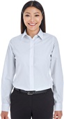 Devon & Jones Ladies Striped Shirt NAVY/ WHITE Pocket