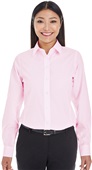 Devon & Jones Ladies Striped Shirt PINK/ WHITE Pocket