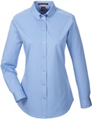 Harriton Ladies Foundation LS Twill Shirt w/Teflon INDUSTRY BLUE Pocket
