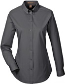 Harriton Ladies Foundation LS Twill Shirt w/Teflon BLACK Pocket