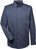 Harriton Mens Foundation LS Twill Shirt w/Teflon DARK NAVY Pocket