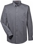 Harriton Mens Foundation LS Twill Shirt w/Teflon DARK CHARCOAL Pocket