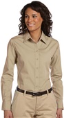 Harriton Ladies Long-Sleeve Essential Poplin STONE Pocket