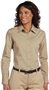Harriton Ladies Long-Sleeve Essential Poplin STONE Pocket